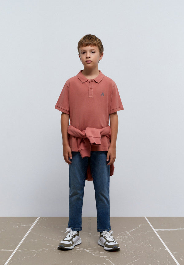BASIC POLO SHIRT WITH SKULL DETAIL
