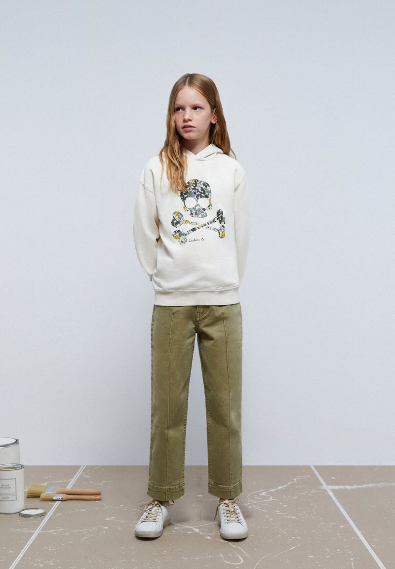 SKULL SWEATSHIRT WITH FLOWERS