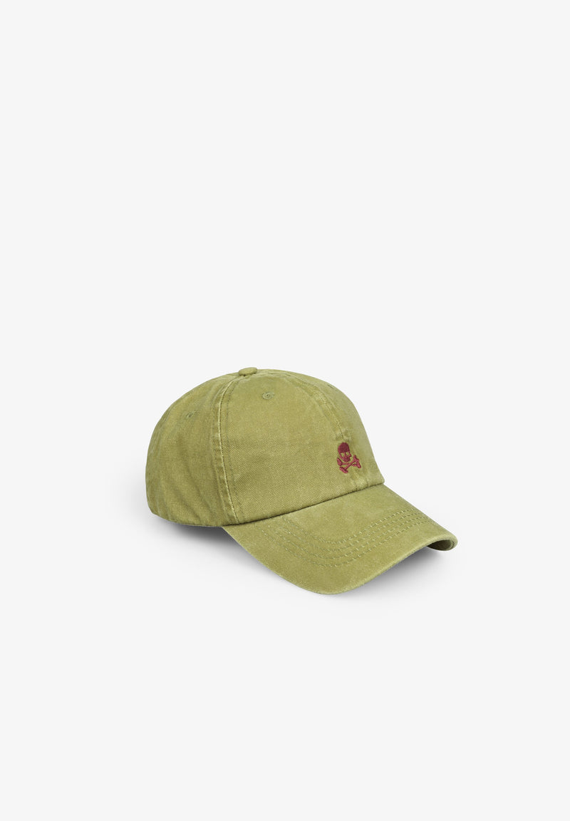 FADED CAP WITH SKULL DETAIL