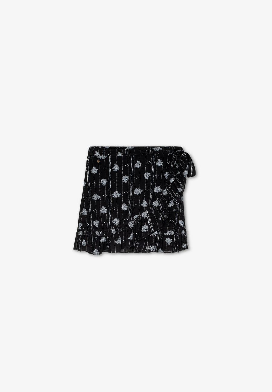 PRINT MINI SKIRT WITH LUREX