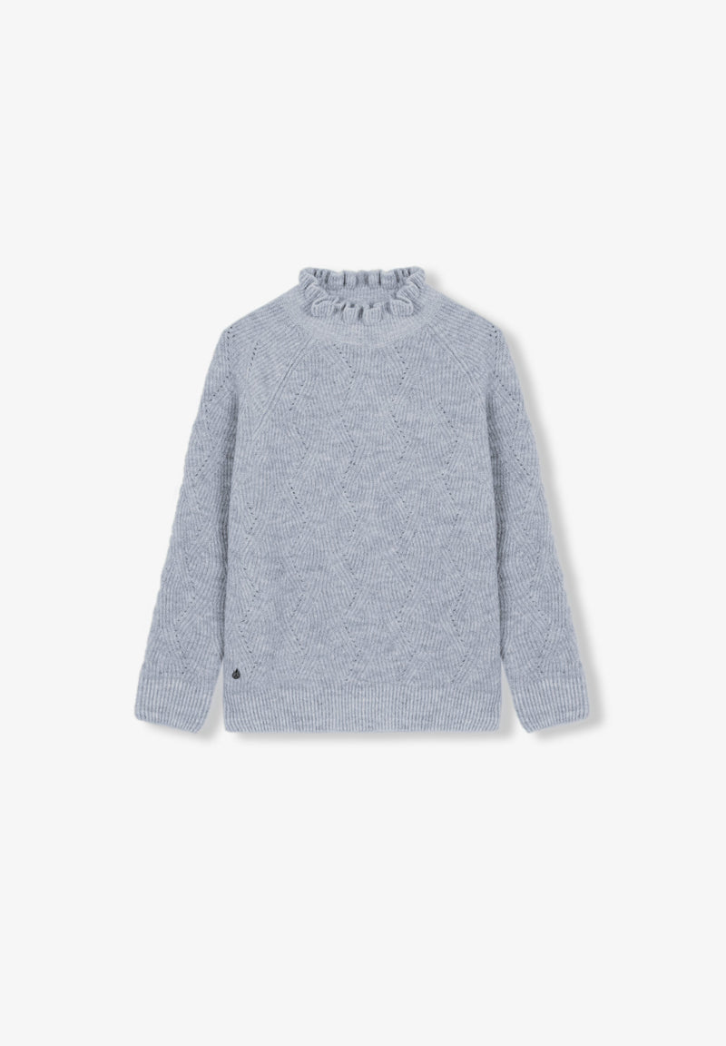 OPEN KNIT TURTLENECK SWEATER