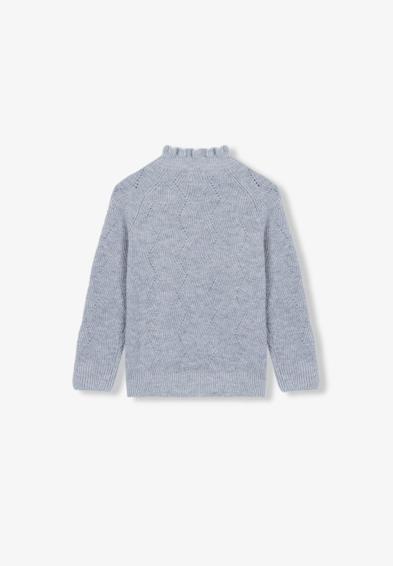 OPEN KNIT TURTLENECK SWEATER