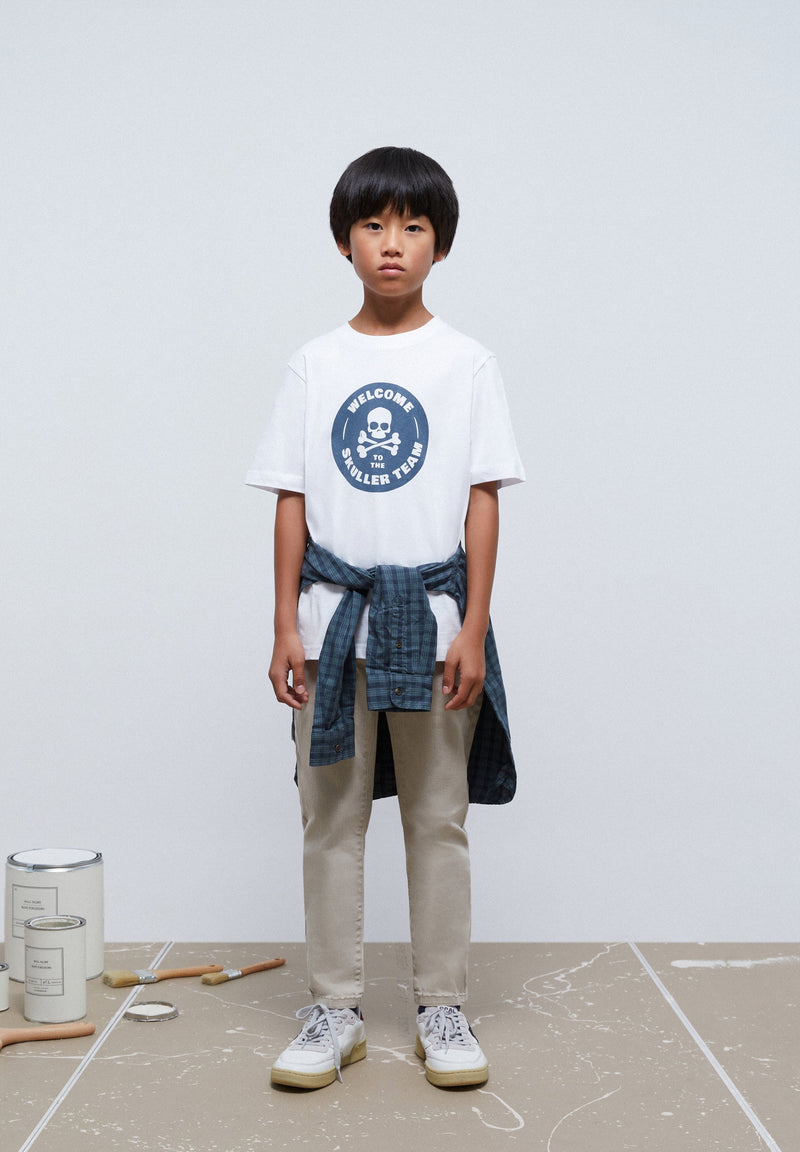 FADED T-SHIRT WITH ROUND PRINT