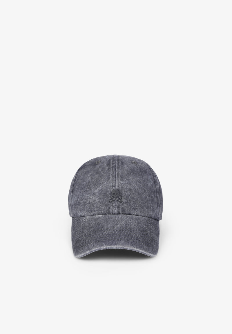 FADED CAP WITH SKULL DETAIL