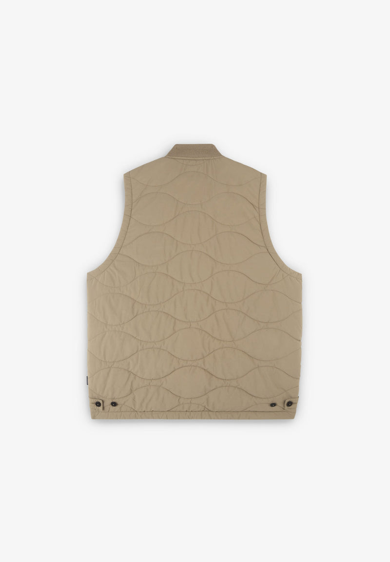 PUFFER VEST WITH RIBBED COLLAR