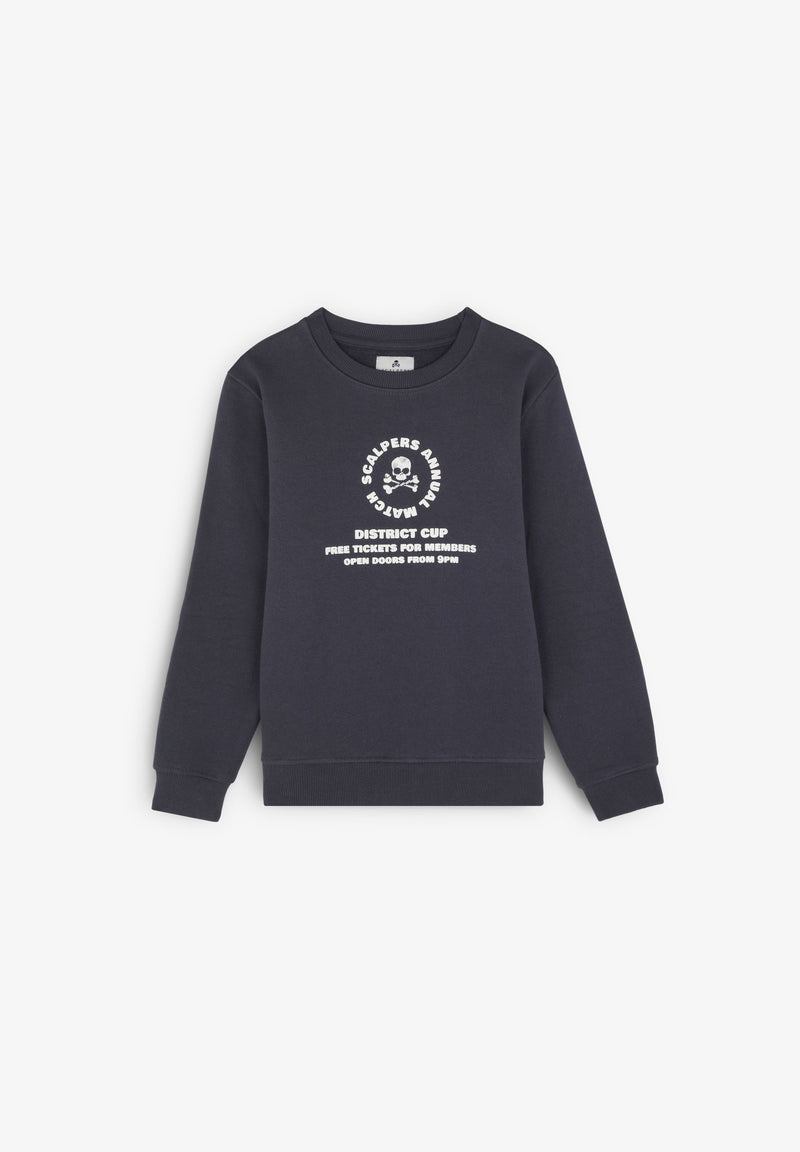 SWEATSHIRT WITH EMBOSSED FRONT PRINT