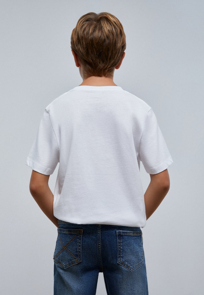 MOTIF T-SHIRT WITH BACK LOGO