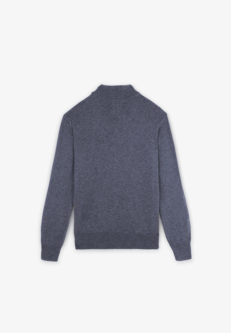 ZIP SWEATER WITH CONTRAST SKULL