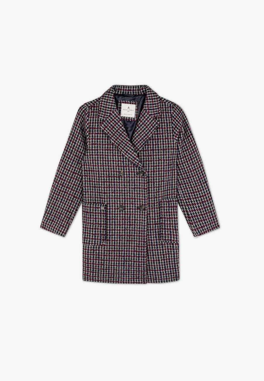 DOUBLE-BREASTED CHECKED COAT