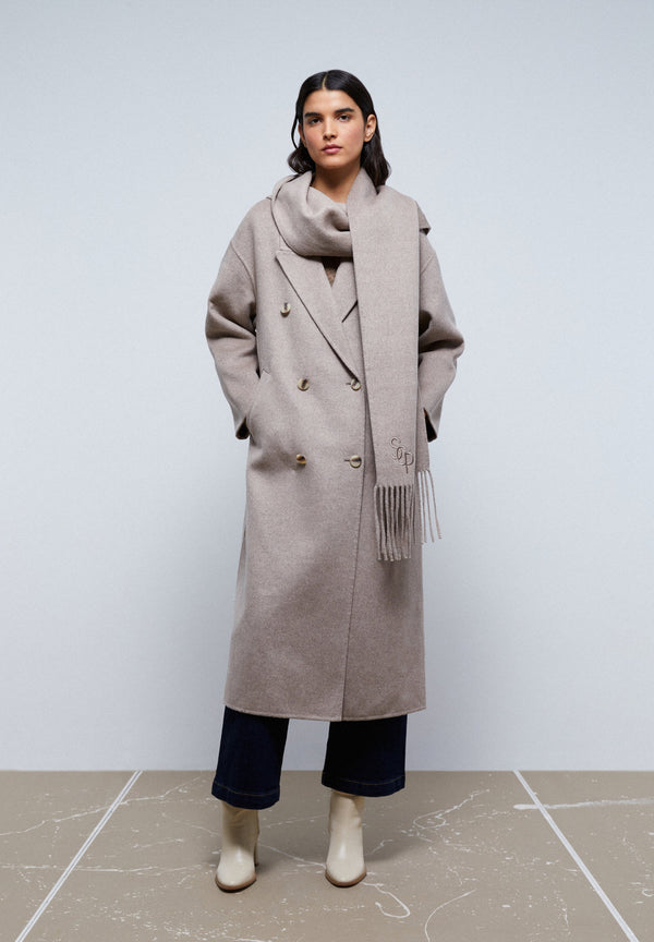 WOOL COAT WITH SCARF