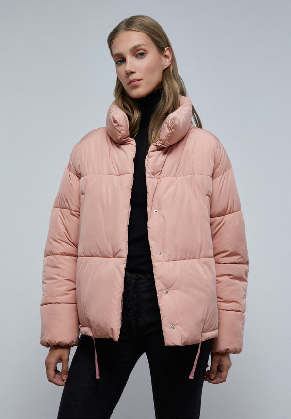 PUFFER COAT WITH HIGH COLLAR