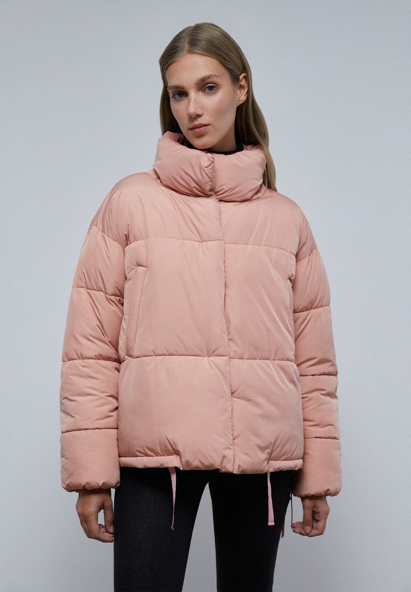 PUFFER COAT WITH HIGH COLLAR