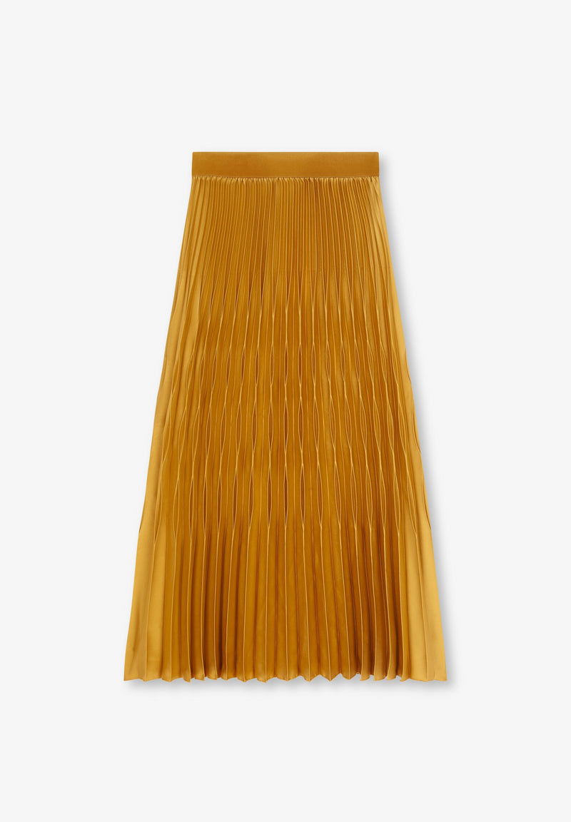 SATIN PLEATED SKIRT