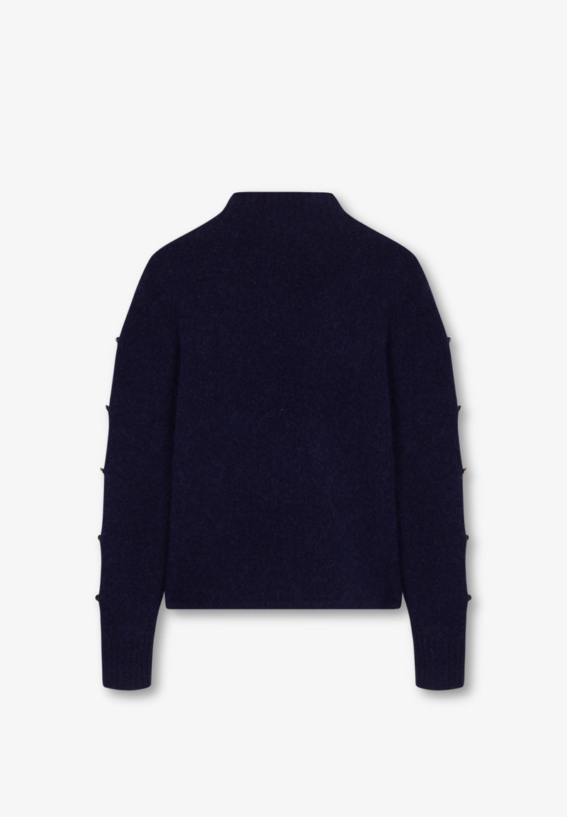 SWEATER WITH BUTTONED SLEEVES