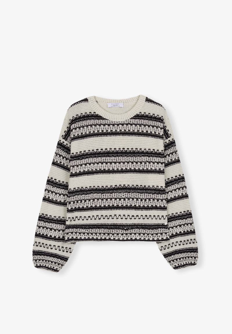 STRIPED CROCHET SWEATER