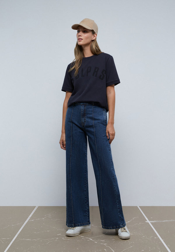 LOGO T-SHIRT WITH RIPPED DETAIL