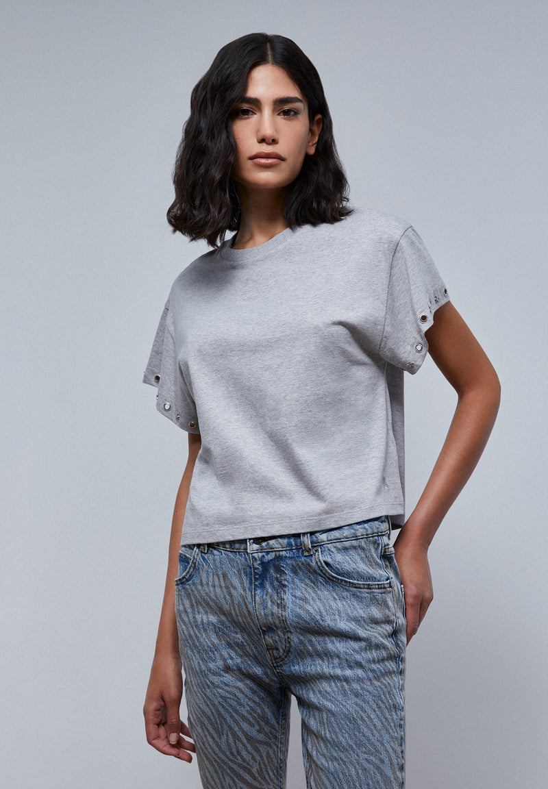 BASIC T-SHIRT WITH SLEEVE DETAIL