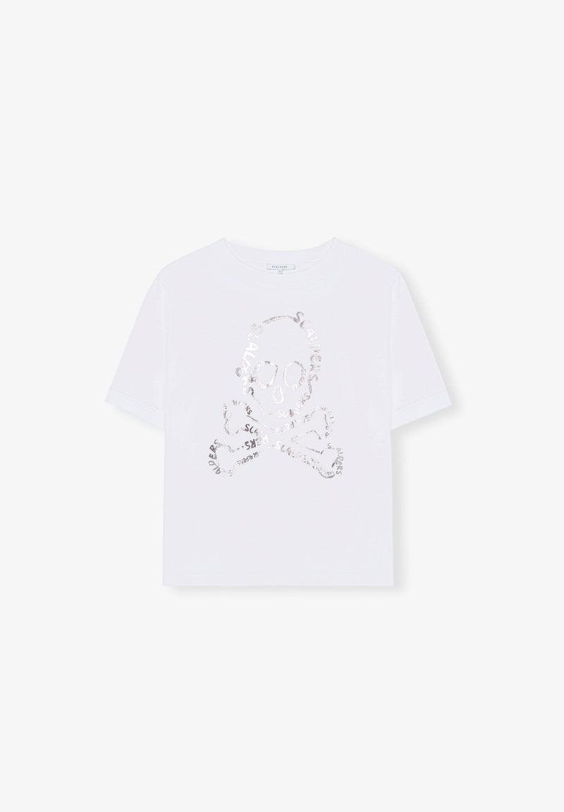 T-SHIRT WITH FOIL SKULL