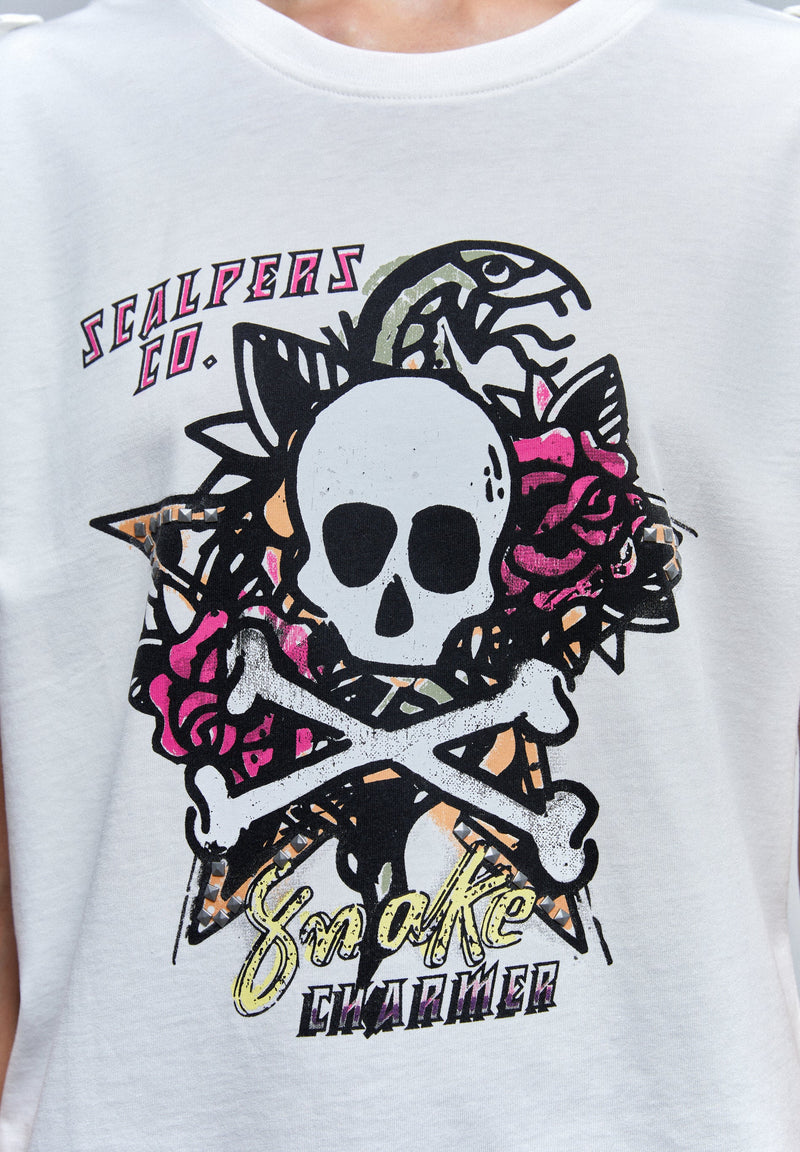 PRINT T-SHIRT WITH SLEEVE DETAIL