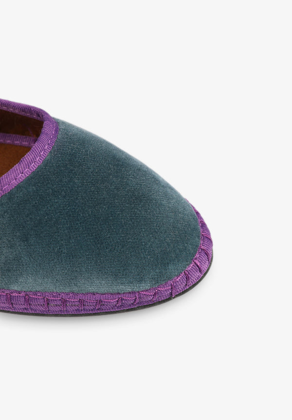 VELVET SLIPPERS WITH BUCKLE