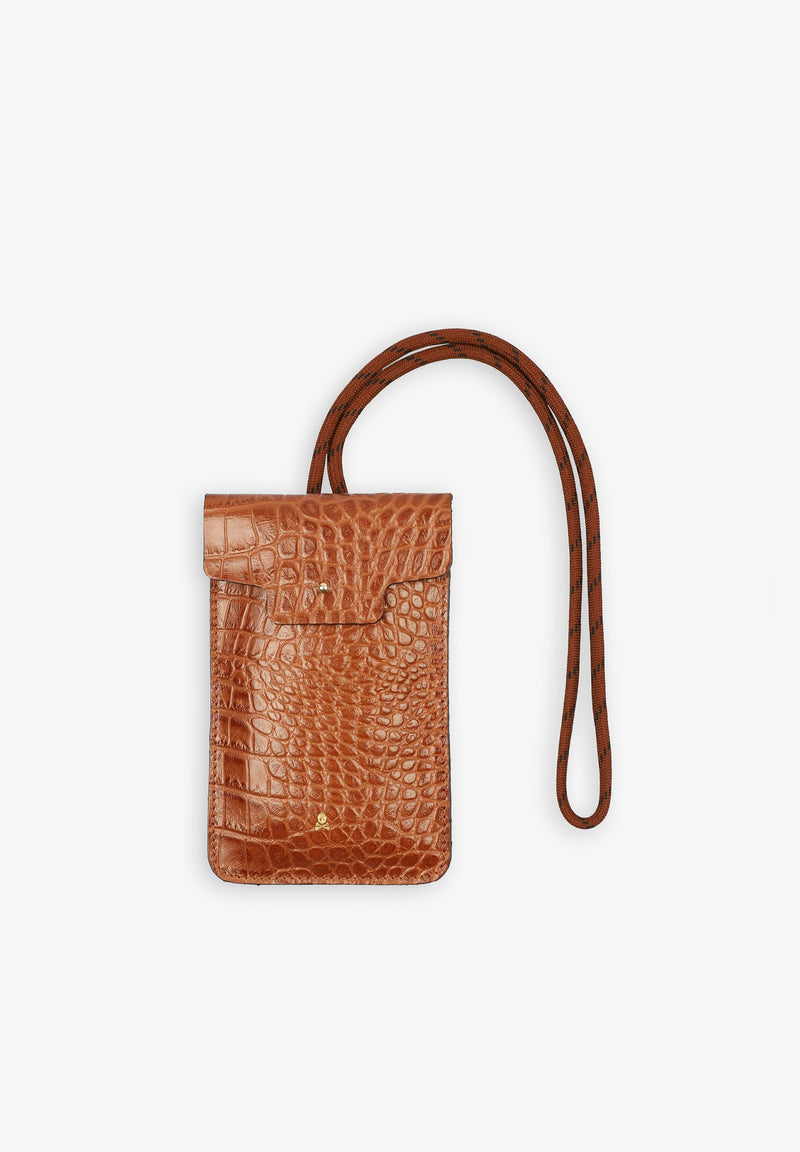 MOBILE PHONE CASE WITH LEATHER DRAWSTRING