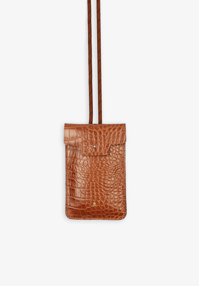MOBILE PHONE CASE WITH LEATHER DRAWSTRING