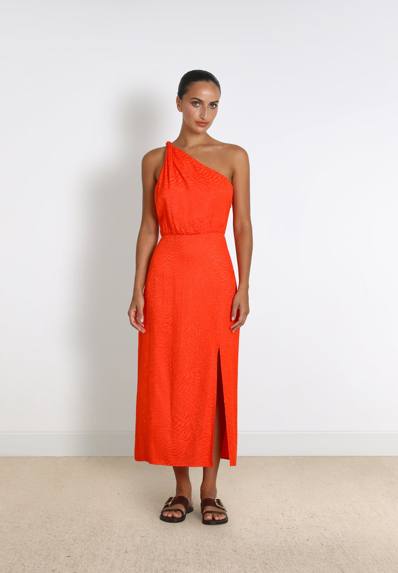 ASYMMETRIC MIDI DRESS