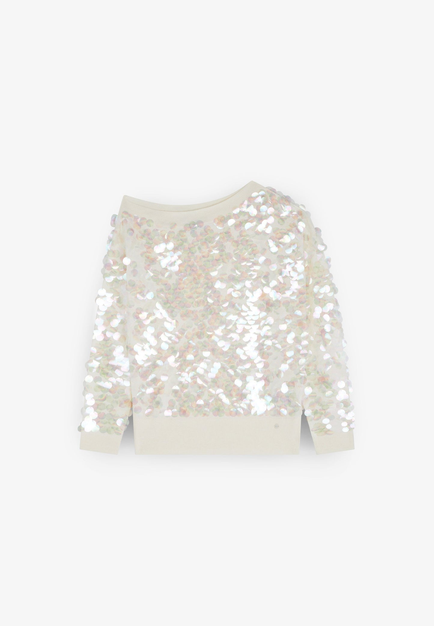 SEQUINNED ASYMMETRIC SWEATER