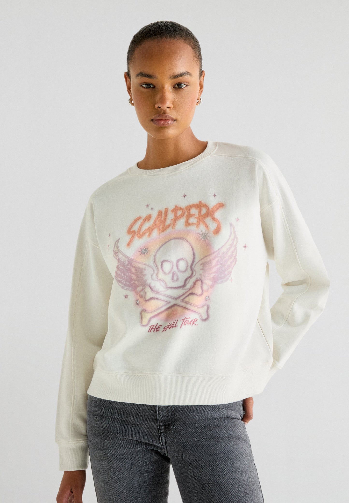 SPRAY SKULL SWEATER