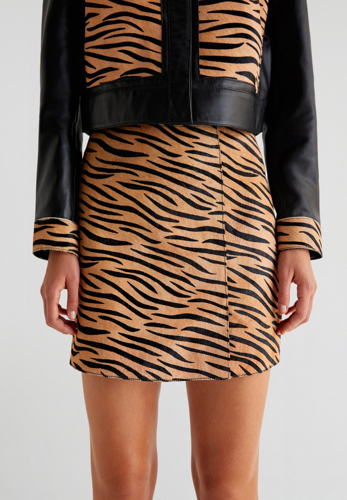 ZEBRA LEATHER SKIRT