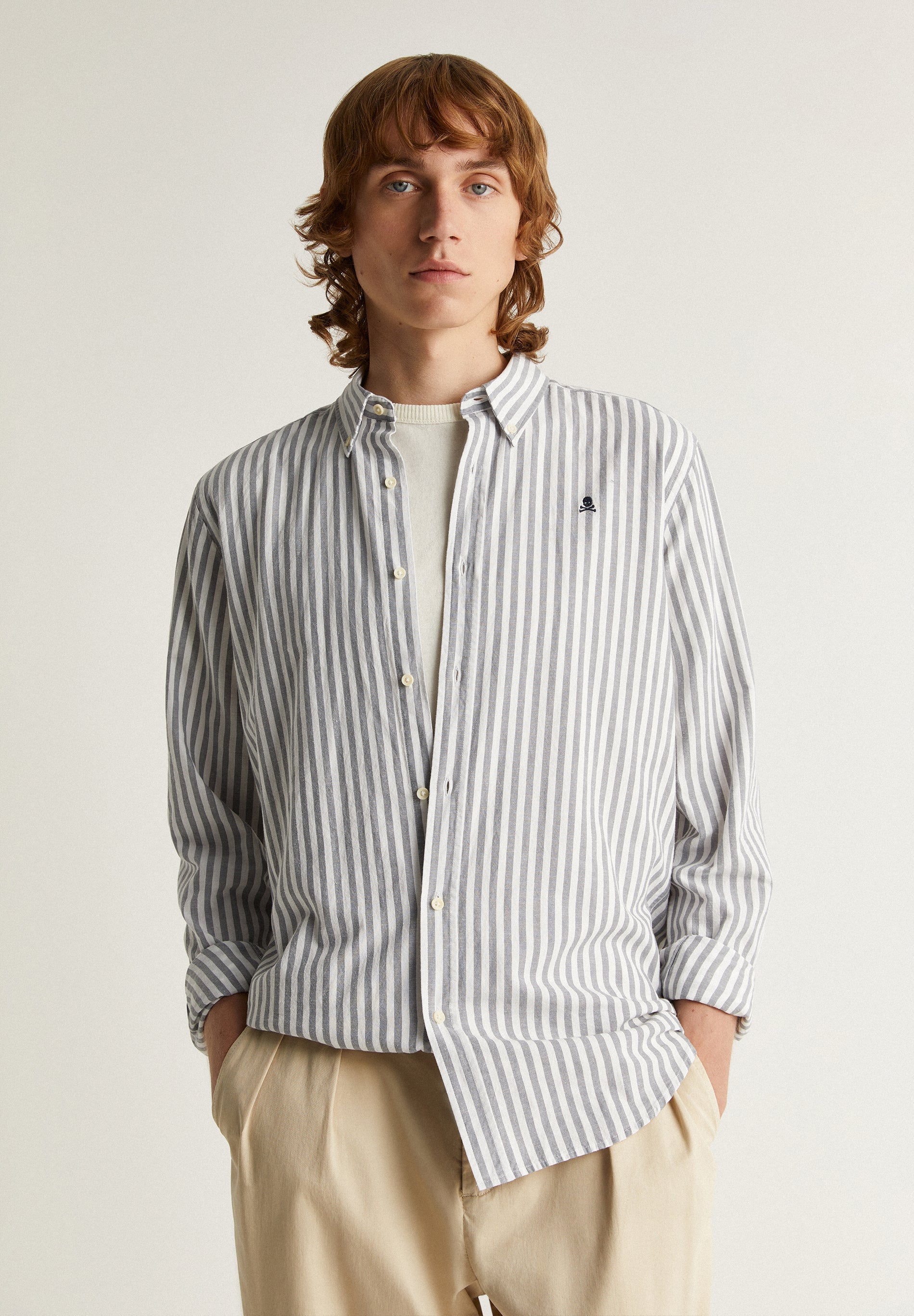 STRIPE SHIRT WITH BUTTON-DOWN COLLAR
