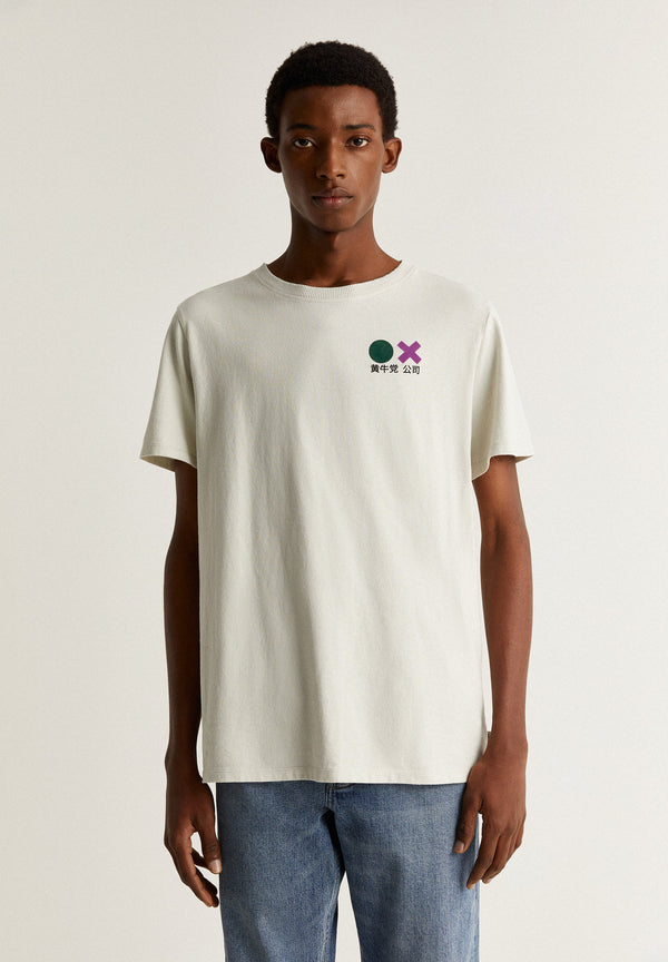 T-SHIRT WITH FLOCKED DETAILS