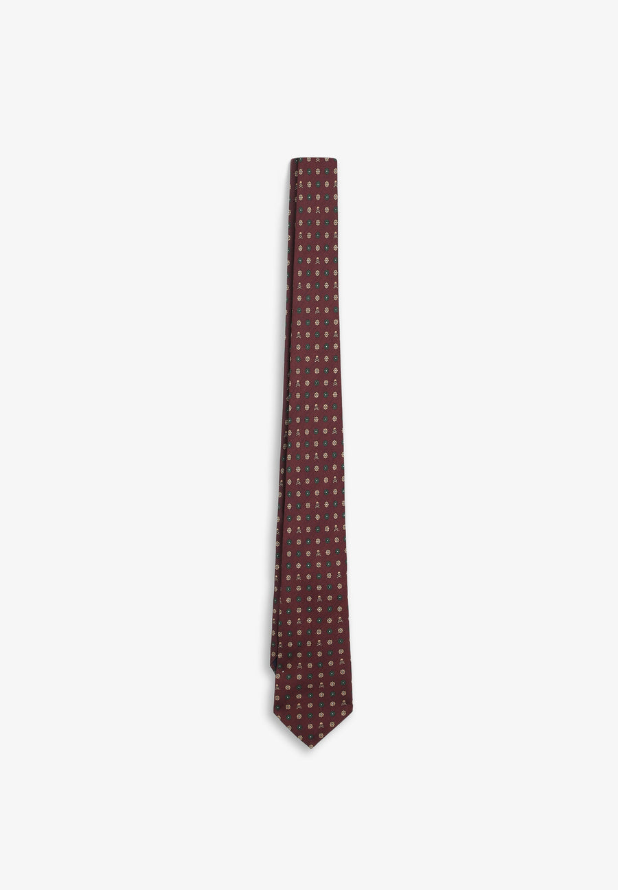 SKULL TIE WITH FLOWERS