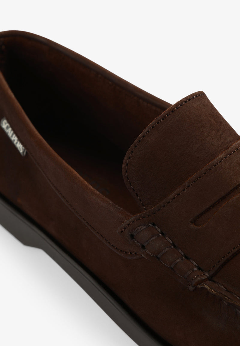 LEATHER LOAFERS WITH LABEL