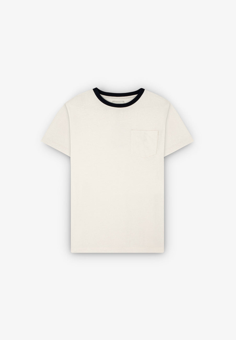 T-SHIRT WITH CONTRAST COLLAR DETAIL