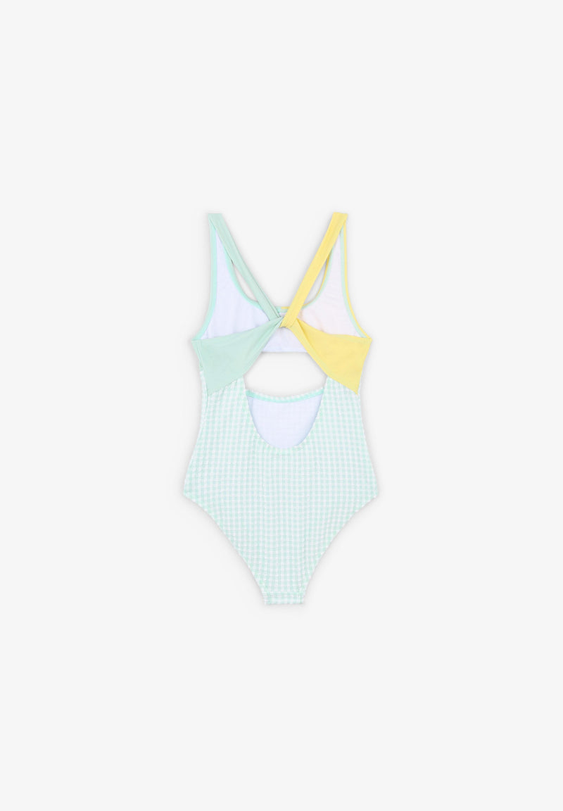 GINGHAM SWIMSUIT WITH VENT