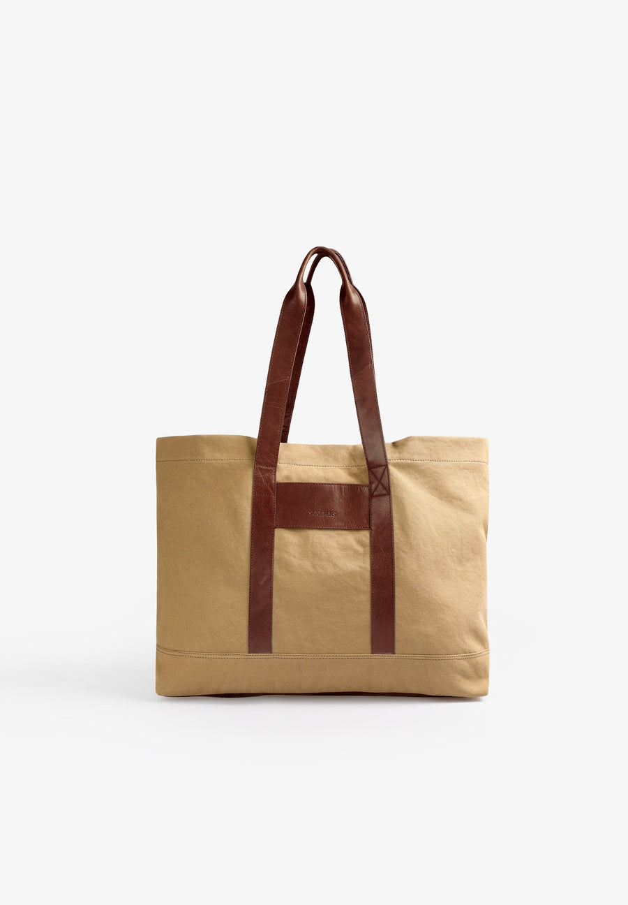 TOTE BAG WITH LEATHER HANDLES
