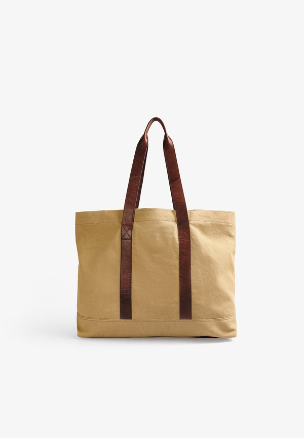 TOTE BAG WITH LEATHER HANDLES
