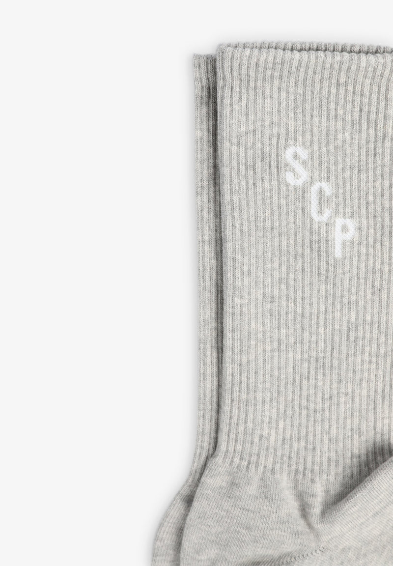 EMBROIDERED SCP RIBBED SOCKS