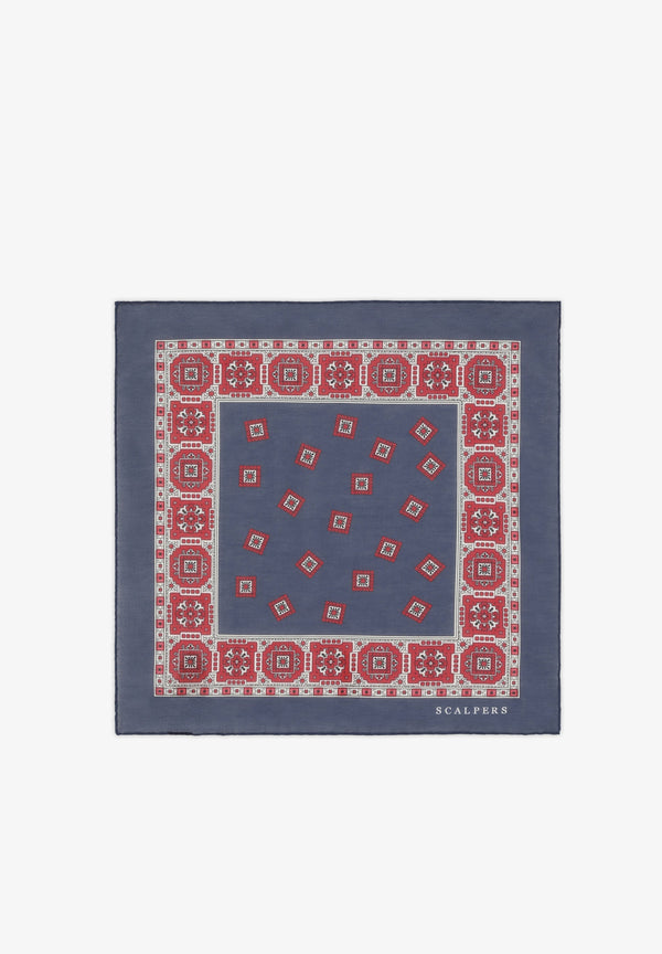 POCKET SQUARE WITH CONTRAST MOTIFS