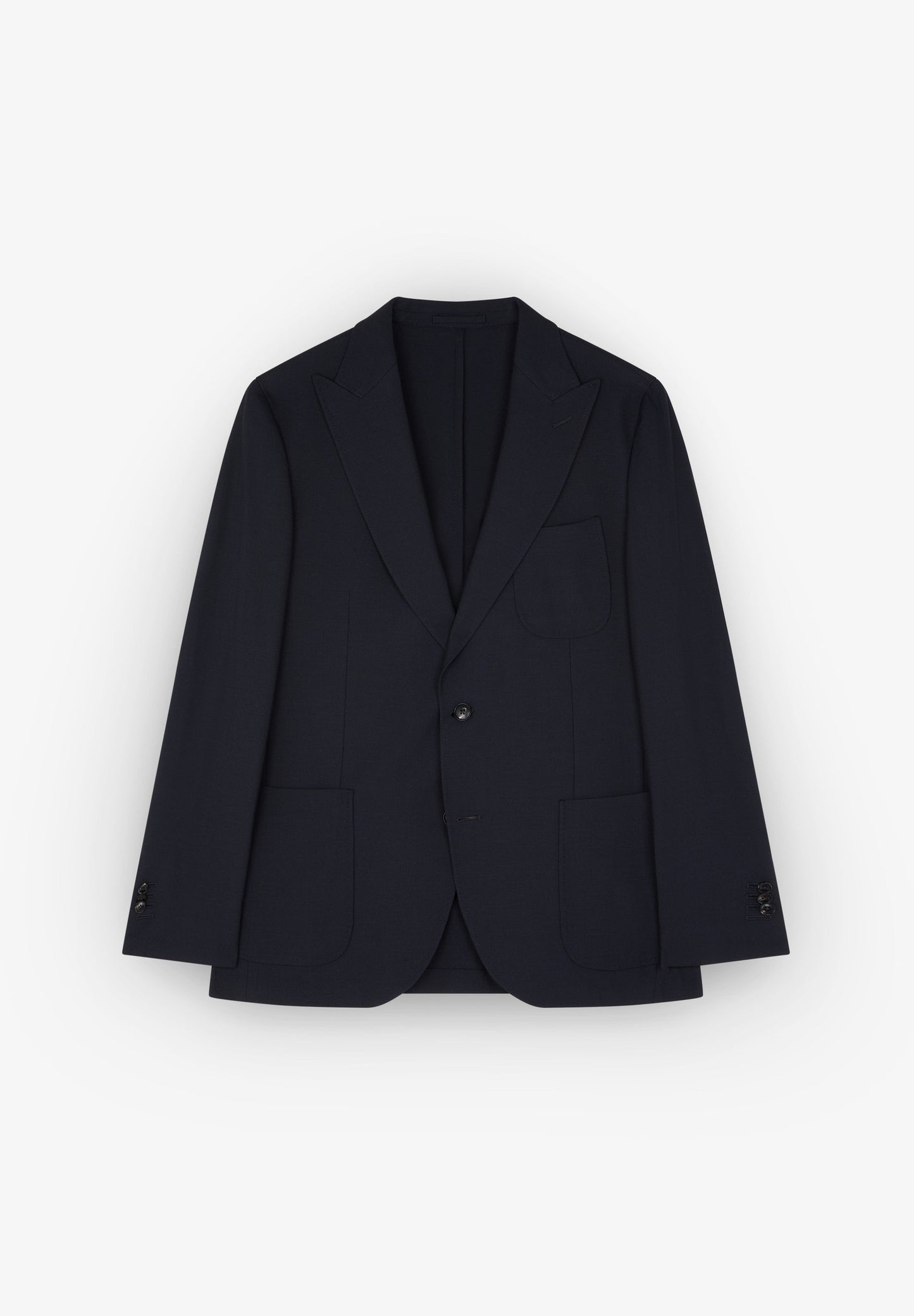 PEAKED LAPEL WOOL BLAZER