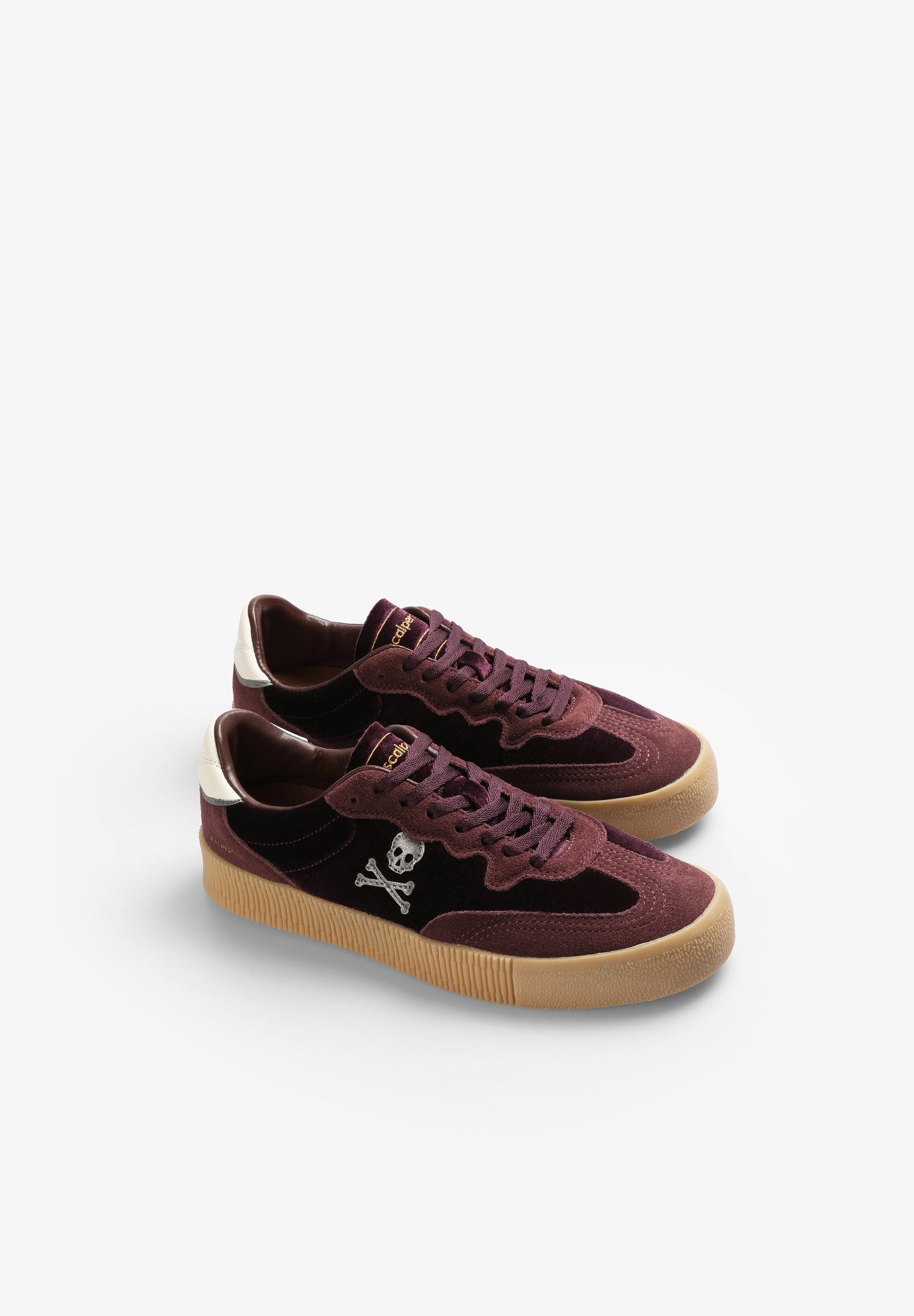 VELVET SNEAKERS WITH SKULL