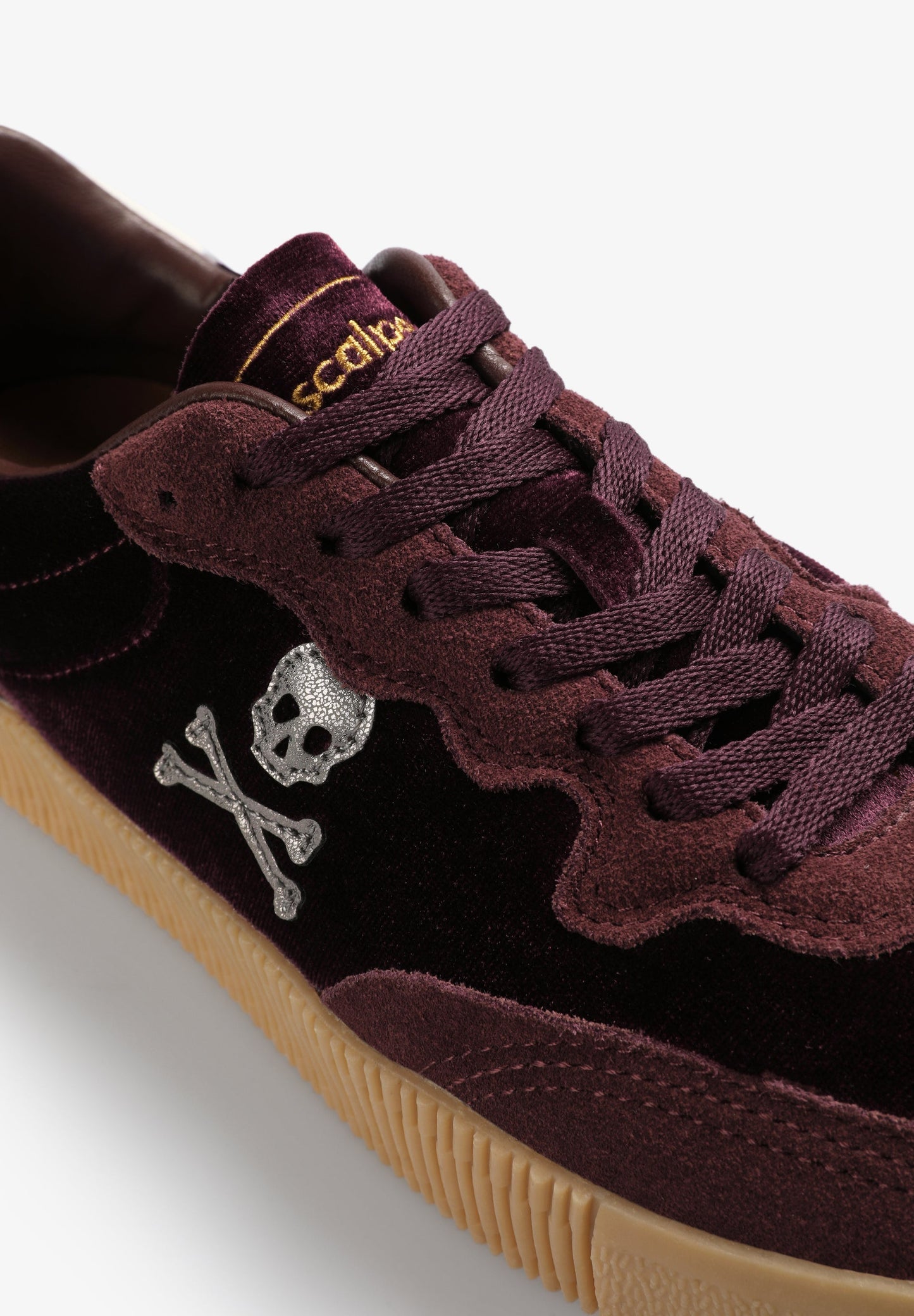 VELVET SNEAKERS WITH SKULL