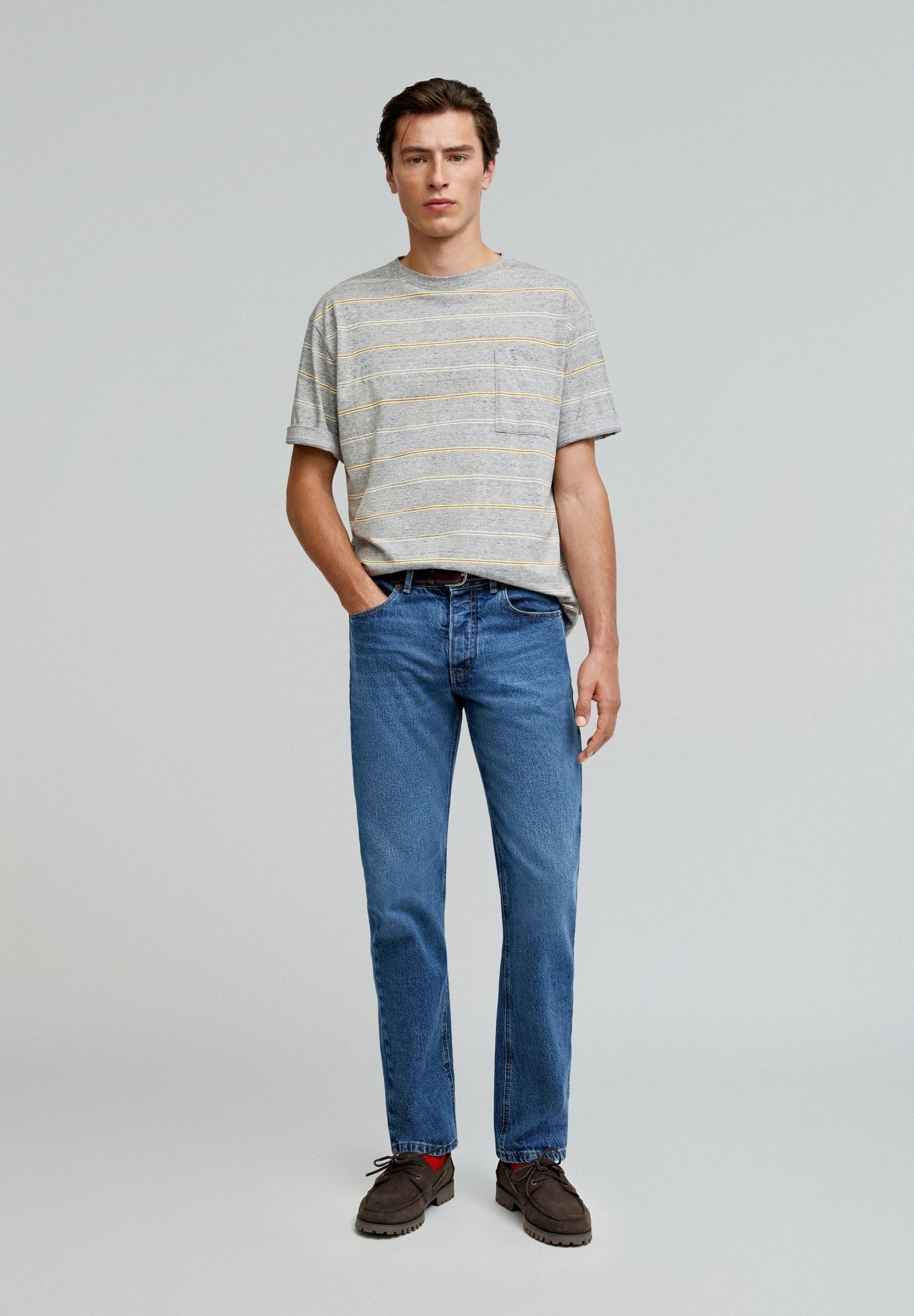 STRIPED T-SHIRT WITH FRONT POCKET