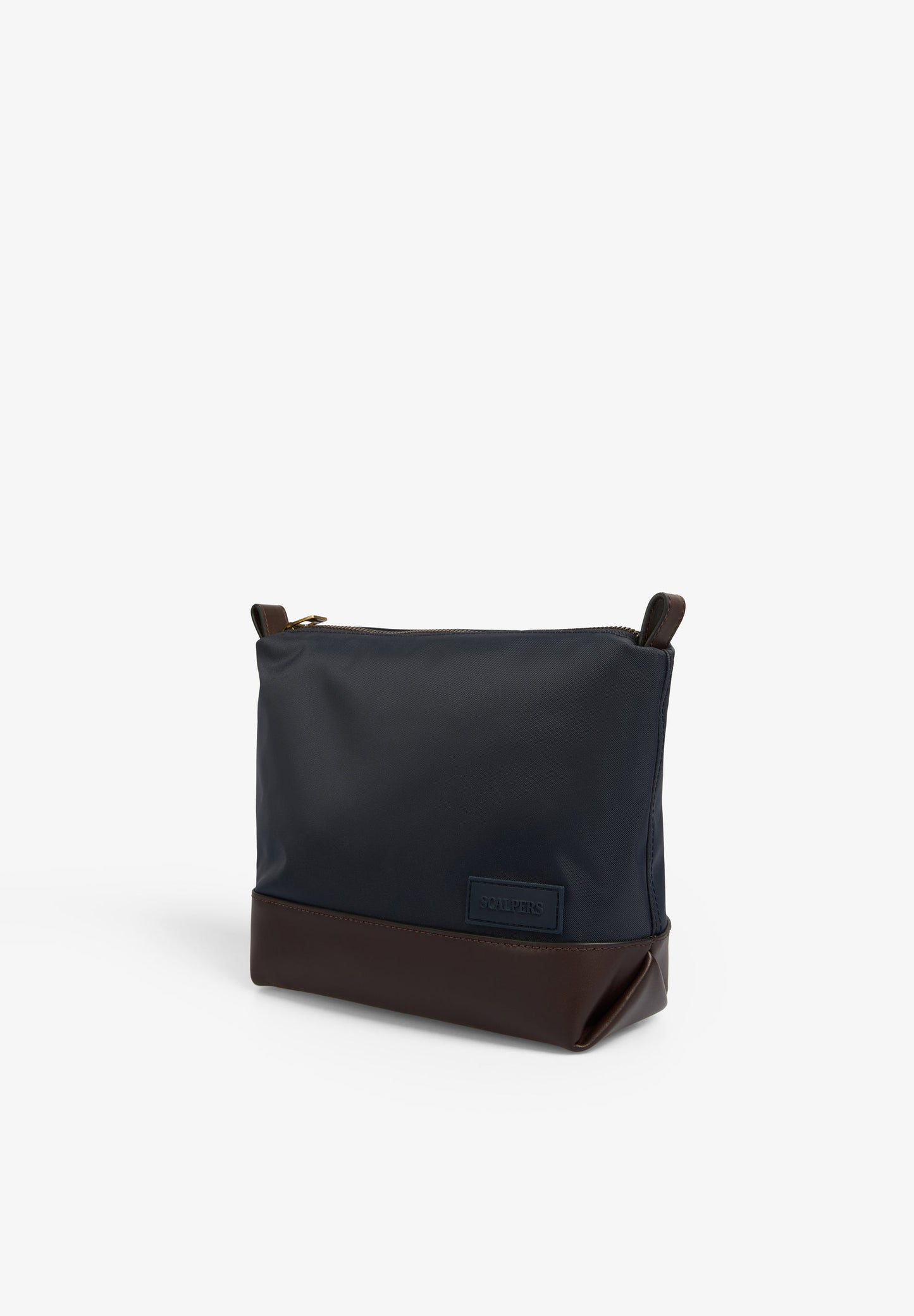 TOILETRY BAG WITH LEATHER DETAIL