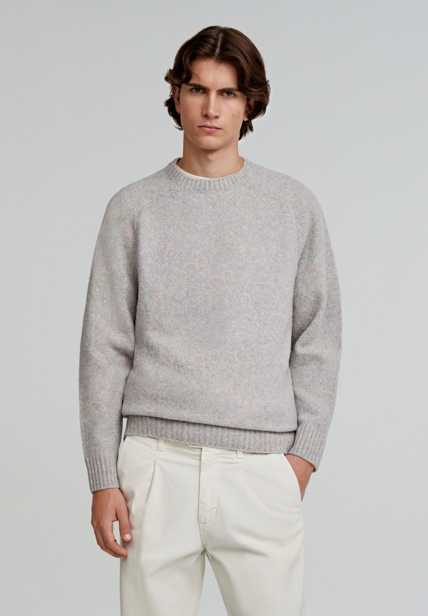 SWEATER WITH FLECKED DETAIL