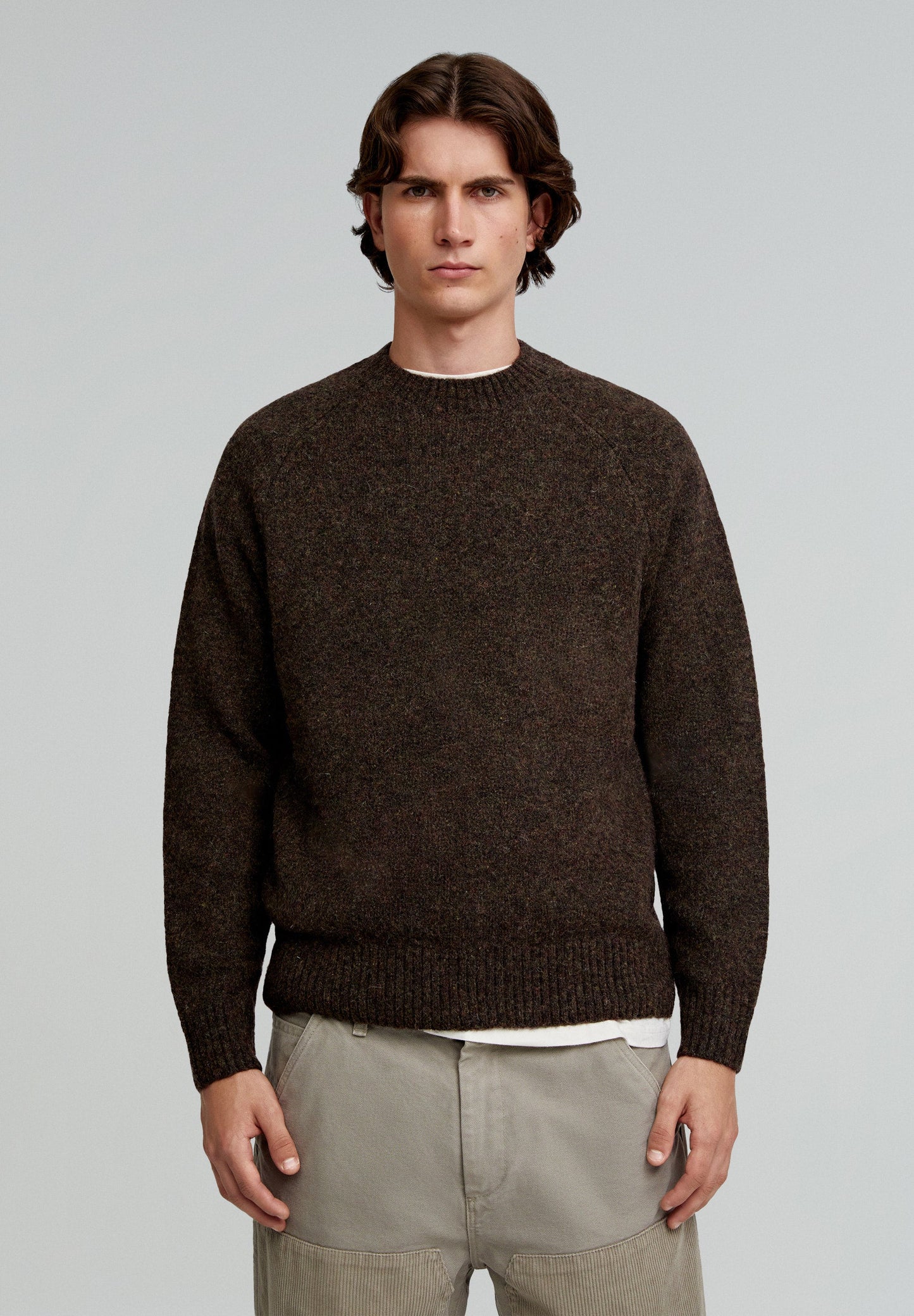 FLECKED SWEATER WITH RAGLAN SLEEVES