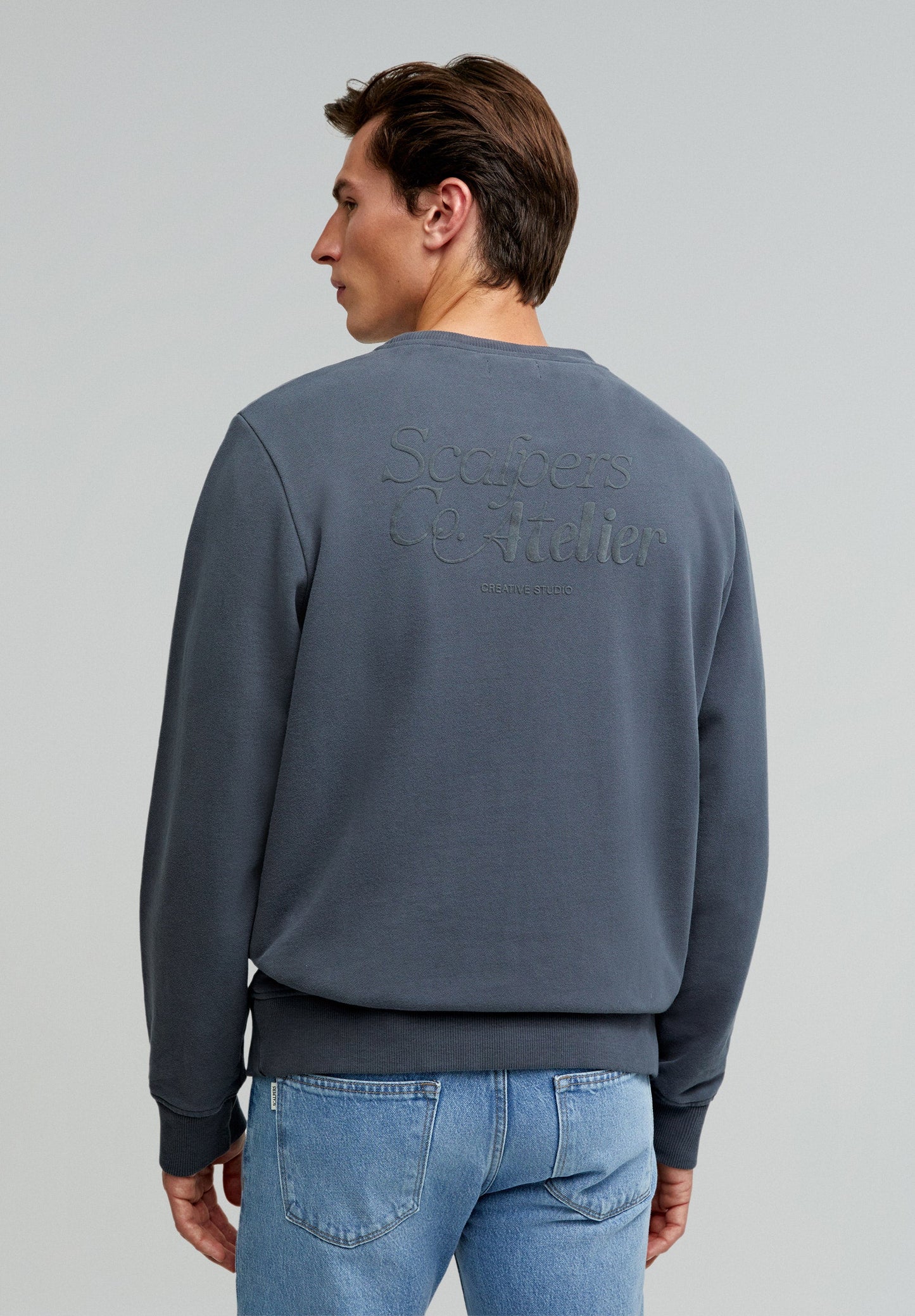 SWEATSHIRT WITH FLOCKED LOGO