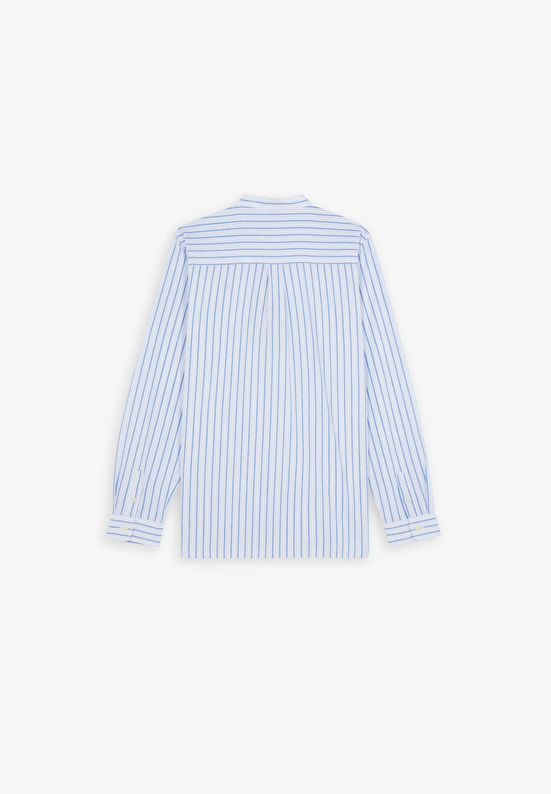 STRIPE SHIRT WITH STAND-UP COLLAR