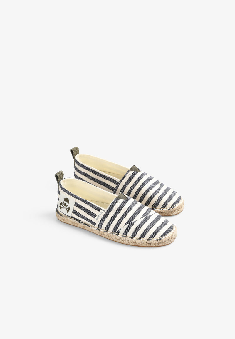 STRIPED ESPADRILLES WITH SKULL